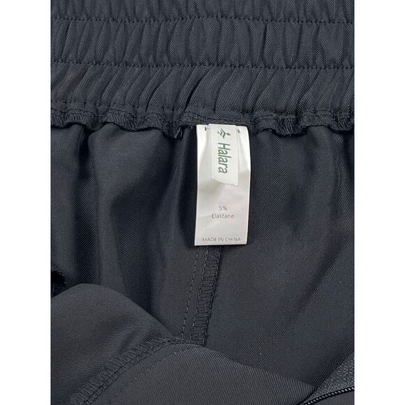 Halara High Waisted Pleated Wide Leg Pants Petite Size Large Black Stretch Work - Picture 8 of 9